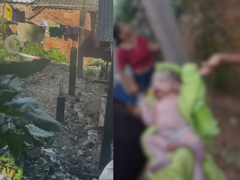 Mulher tem surto psicótico ao dar à luz em casa e joga bebê em barranco; veja vídeo