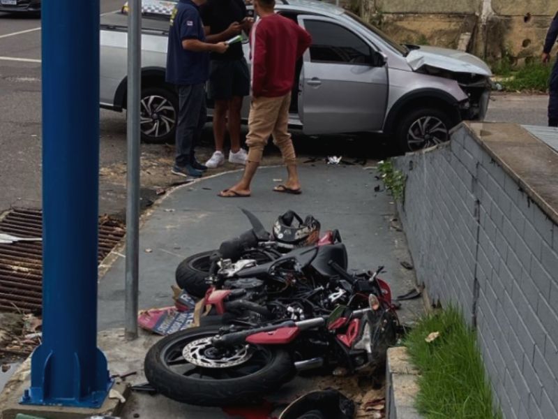 Motociclista fica ferido em grave acidente na Avenida João Valério, zona Centro-Sul de Manaus