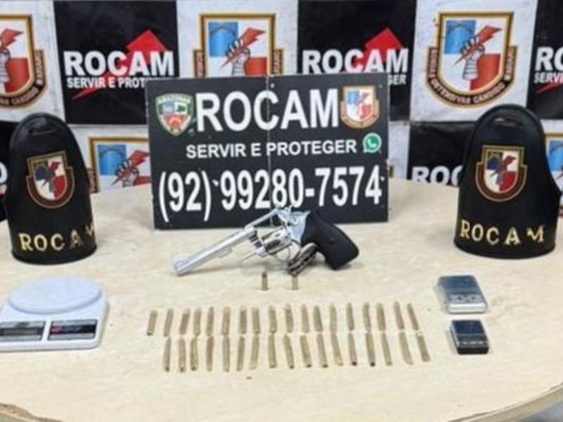 ROCAM apreende revólver durante operação em área de tráfico no bairro Zumbi, em Manaus