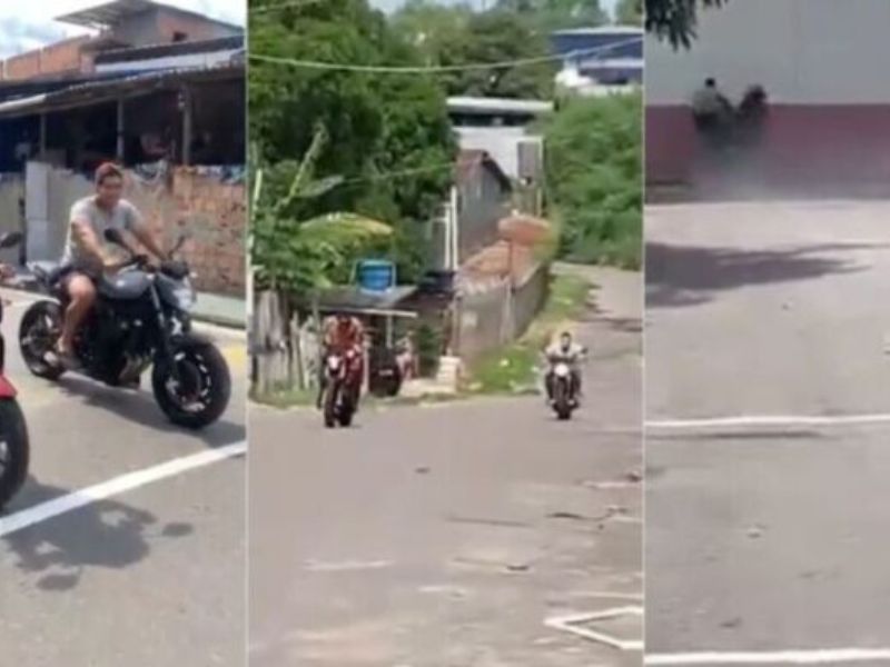 Vídeo! Personal trainer morre ao colidir moto com muro durante ‘racha’ em Manaus